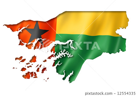 Guinea Bissau flag map 12554335