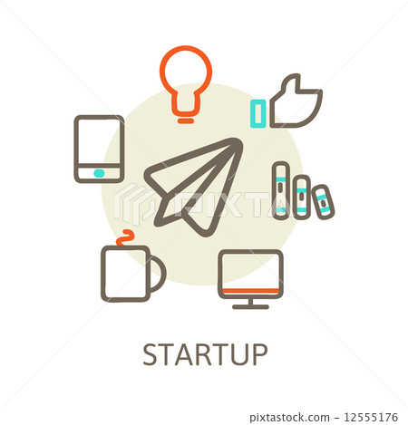 start up  Trendy Illustrations for new businesses 12555176