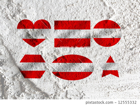National flag of Austria themes design idea  on wall texture bac 12555332