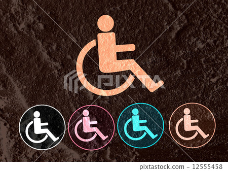 Restrooms for Wheelchair Handicap Icon design  and Pictogram  ic 12555458