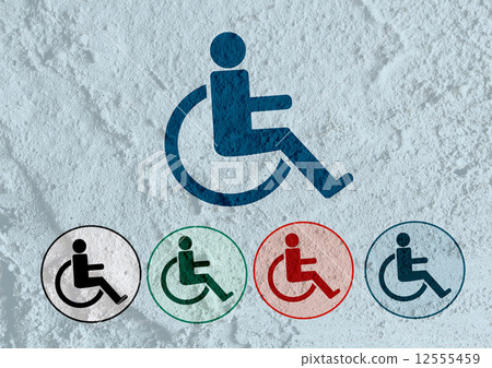 Restrooms for Wheelchair Handicap Icon design  and Pictogram  ic 12555459