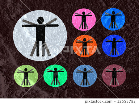 Pictogram Man Woman Sign icons on Cement wall texture background 12555782