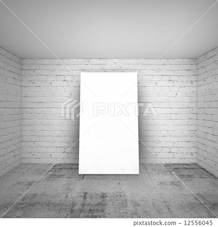 Bbrick walls and concrete floor. Square 3d background Bbrick walls and concrete floor. Square 3d background 12556045