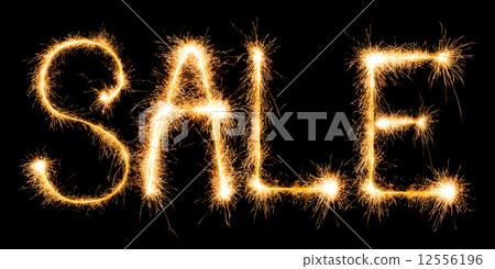 Sparkling inscription of SALE on a black Sparkling inscription of SALE on a black 12556196