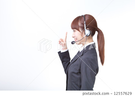 Pointing Telephone Operator 12557629