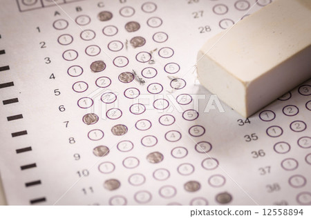 Exam carbon paper computer sheet and eraser 12558894