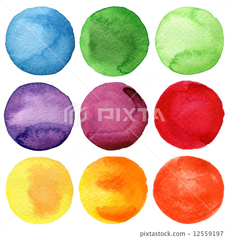 Watercolor hand painted circles collection 12559197