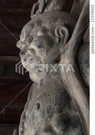 四國佛80號門票“贊岐國分寺”尼康的雕像在Yamamon（Nibaemon），形狀 12559403