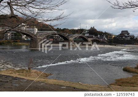 Kintai bridge in autumn 12559743