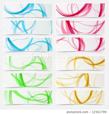 Bright swoosh line structure abstract header set 12561799