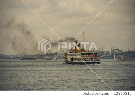 Ferry at the Bosphorus from a view of Kadikoy, Istanbul Ferry at the Bosphorus from a view of Kadikoy, Istanbul 12563513