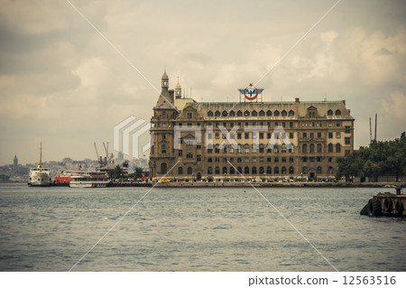 Ferry and the Haydarpasa train station at Kadikoy, Istanbul 12563516