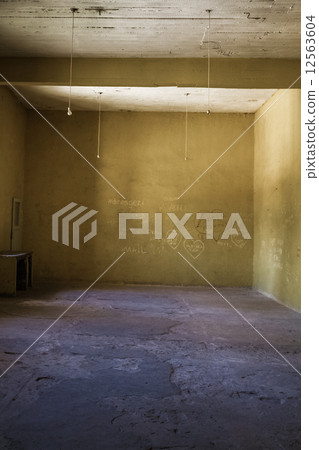 Abandoned Building with Yelloow Walls 12563604