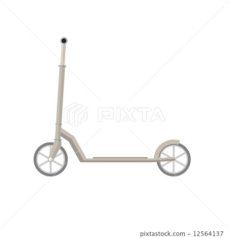 Flat vector illustration of gray Kick Scooter Flat vector illustration of gray Kick Scooter 12564137