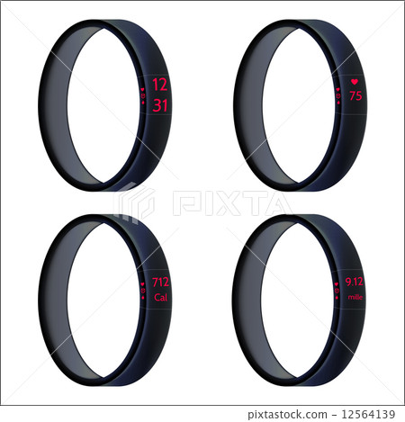 Vector illustration of black smart wristbands 12564139
