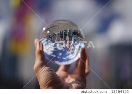 Crystall ball view of Darling Harbour 12564595