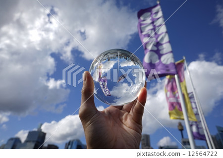 Crystall ball view of Darling Harbour 12564722