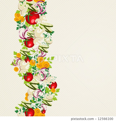 Organic vegetables seamless pattern background - Stock Illustration ...