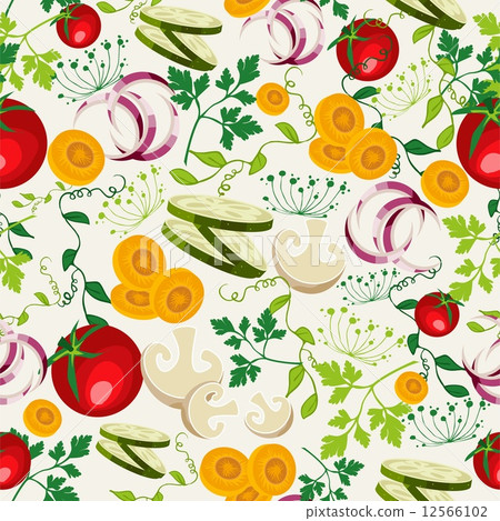 Vegetarian food pattern background 12566102