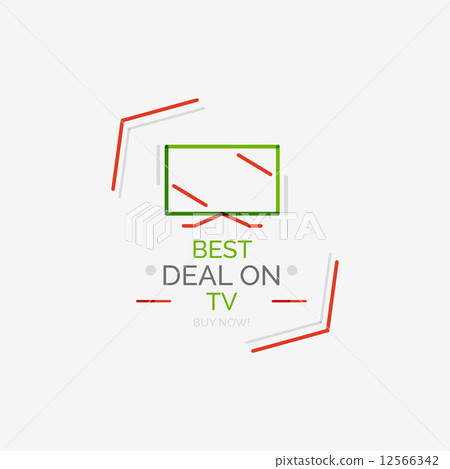 Minimal line design shopping stamps, TV Minimal line design shopping stamps, TV 12566342