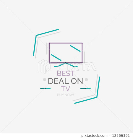 Minimal line design shopping stamps, TV Minimal line design shopping stamps, TV 12566391