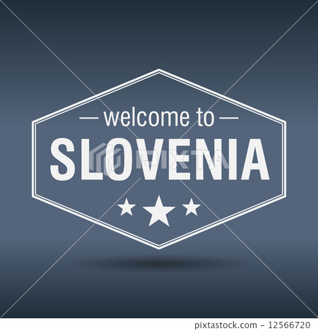 welcome to Slovenia hexagonal white vintage label welcome to Slovenia hexagonal white vintage label 12566720
