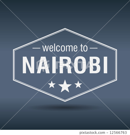 welcome to Nairobi hexagonal white vintage label 12566763