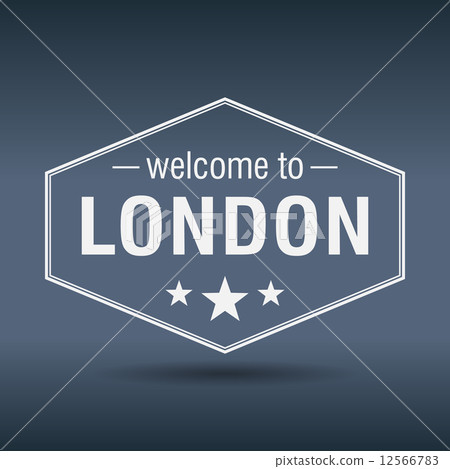 welcome to London hexagonal white vintage label welcome to London hexagonal white vintage label 12566783