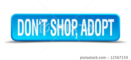 dont shop adopt blue 3d realistic square isolated button 12567159