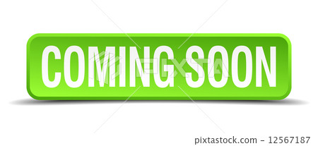 coming soon green 3d realistic square isolated button coming soon green 3d realistic square isolated button 12567187