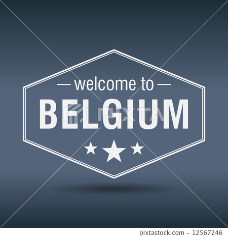 welcome to Belgium hexagonal white vintage label welcome to Belgium hexagonal white vintage label 12567246