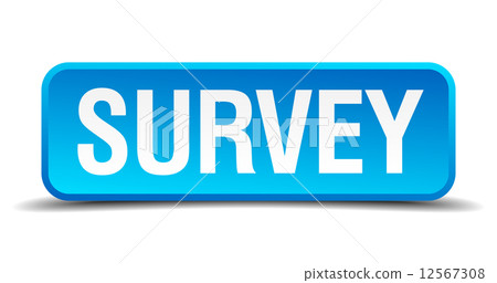 Survey blue 3d realistic square isolated button Survey blue 3d realistic square isolated button 12567308