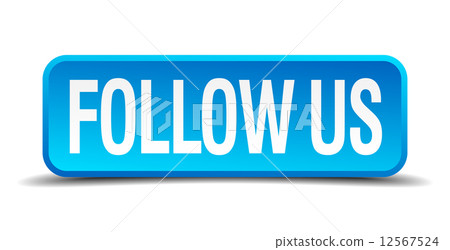 follow us blue 3d realistic square isolated button follow us blue 3d realistic square isolated button 12567524