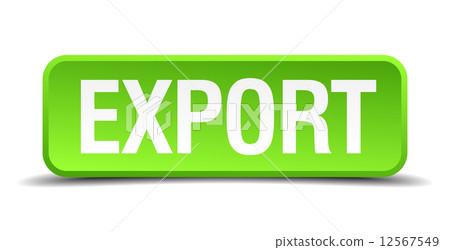 Export green 3d realistic square isolated button Export green 3d realistic square isolated button 12567549