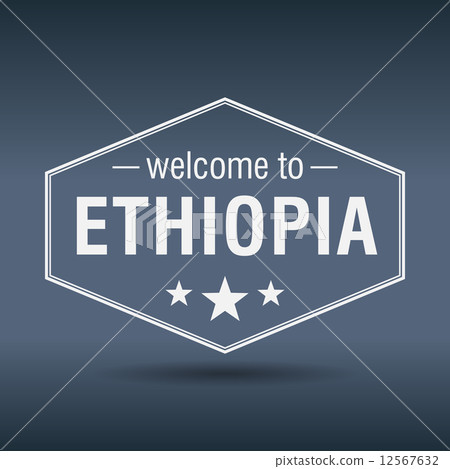 welcome to Ethiopia hexagonal white vintage label welcome to Ethiopia hexagonal white vintage label 12567632