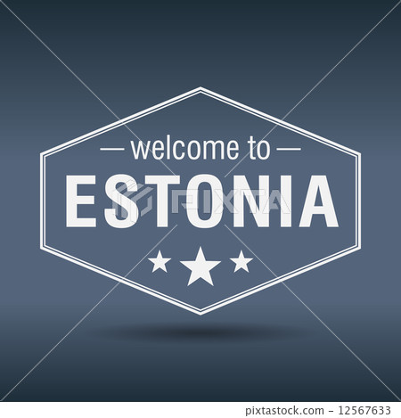 welcome to Estonia hexagonal white vintage label welcome to Estonia hexagonal white vintage label 12567633