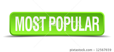 most popular green 3d realistic square isolated button most popular green 3d realistic square isolated button 12567659