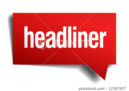 headliner red 3d realistic paper speech bubble - Stock Illustration ...