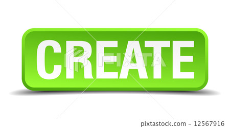 Create green 3d realistic square isolated button Create green 3d realistic square isolated button 12567916