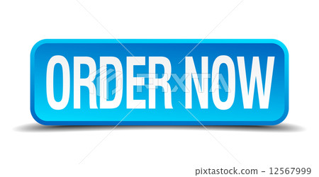 Order now blue 3d realistic square isolated button 12567999