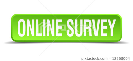 online survey green 3d realistic square isolated button online survey green 3d realistic square isolated button 12568004