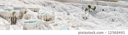 Travertine pools and terraces in Pamukkale, Turkey Travertine pools and terraces in Pamukkale, Turkey 12568491