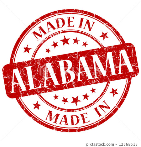 made in Alabama red round grunge isolated stamp made in Alabama red round grunge isolated stamp 12568515