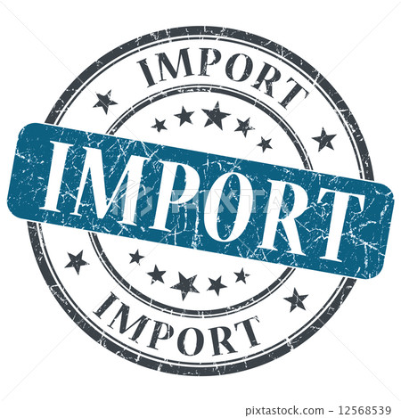 import blue round grungy stamp isolated on white background import blue round grungy stamp isolated on white background 12568539