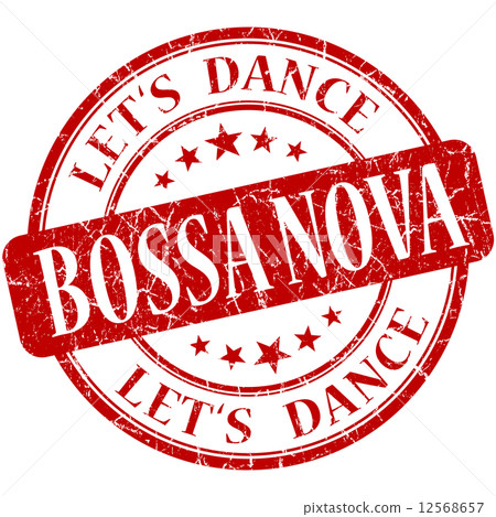 bossa nova red vintage grungy isolated round stamp 12568657