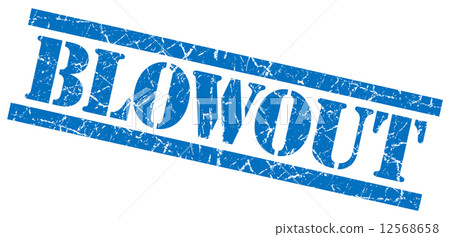 blowout blue square grungy isolated rubber stamp 12568658