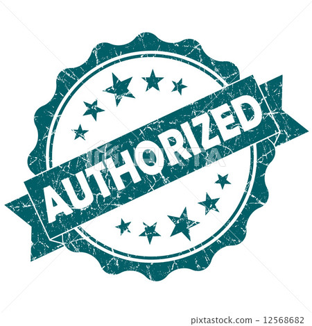 Authorized turquoise vintage round grunge seal isolated on white background 12568682