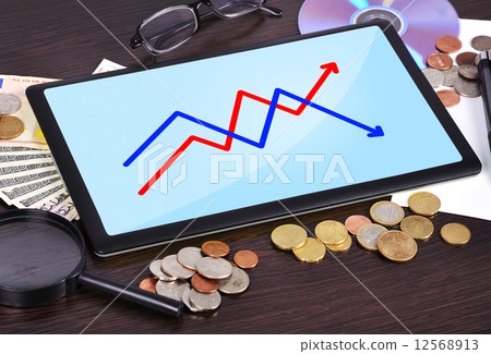 tablet with chart of profit 12568913