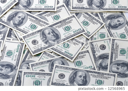Money pile 100 dollar bills Money pile 100 dollar bills 12568965
