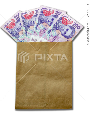 money of Ukraine in paper envelop 12568993